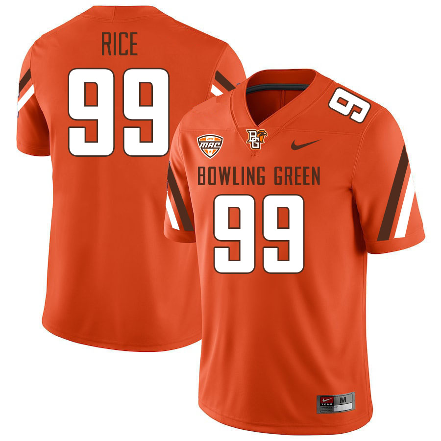 Bowling Green State Falcons #99 Brendon Rice College Football Jerseys Stitched-Orange